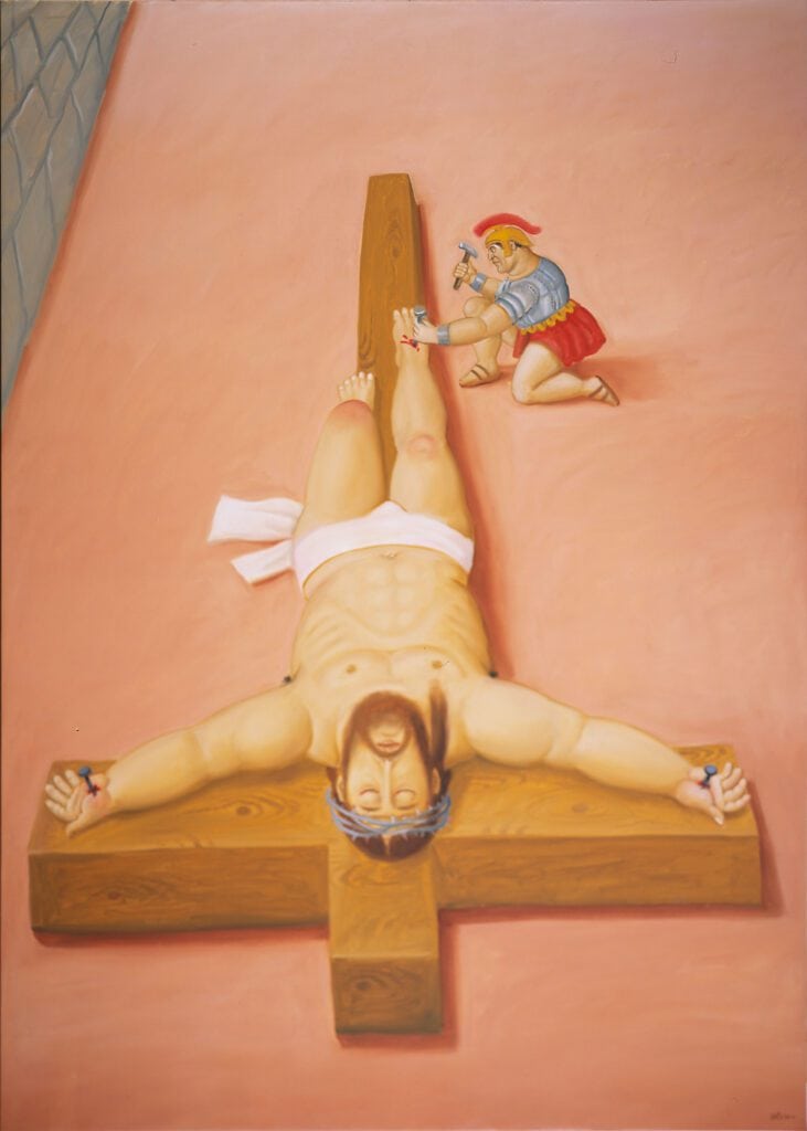 Jesús clavado en la cruz
